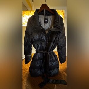 GAP Women's Black Belted Puffer Coat XXL